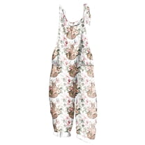 Levmjia Women Jumpsuit Casual Cotton Romper V Neck Wide Leg Plus Size Summer Work Office Holiday Travel Comfortable Stretchy Breathable Loose Fit Outfit