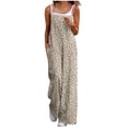 thumbnail image 1 of Levmjia Women Jumpsuit Casual V Neck Sleeveless Wide Leg Romper Polyester Comfortable Stretchy Plus Size Work Office Holiday Travel Summer Outfit, 1 of 6