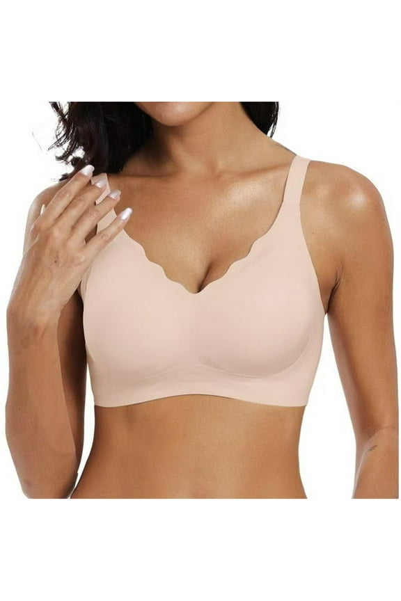 Women Lace Bra Non Padded Wireless Comfortable Breathable Push Up Adjustable Straps Thin Non Rim Gathering Adjusting Everyday Daily Life