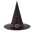 thumbnail image 1 of Levmjia Women Lace Hat Halloween Black Witch Pointed Wide Hat For Outdoor Holiday Party Soft Mysterious Magician Elegant, 1 of 3