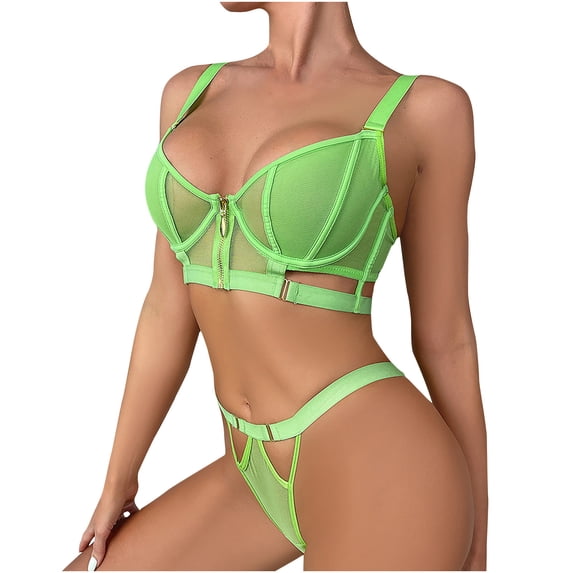 Levmjia Women Lace Lingerie Set Sheer Mesh Hollow Out Solid Color Two Piece Bra And Panty With Adjustable Shoulder Straps Night Date Daily Elegant