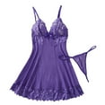 thumbnail image 1 of Levmjia Women Lace Mesh Nightgown Solid Color Spaghetti Strap Deep V Flowy Mini Slip Dress Spring Summer Home Breathable Soft Stretchy Elegant Lingerie Rest, 1 of 8