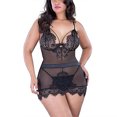 thumbnail image 1 of Levmjia Women Lace Trim Nightgown Solid Spaghetti Strap V Neck Ruffle Hem Mini Slip Dress Spring Summer Home Sleep Soft Breathable Stretchy Elegant Sheer Lingerie Night, 1 of 5