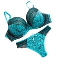 thumbnail image 1 of Levmjia Women Lace Underwire Lingerie Set Adjustable Spaghetti Straps Support Sheer Embroidered Mesh Two Piece Panty Soft Honeymoon Romantic Private Bedroom Nights, 1 of 9