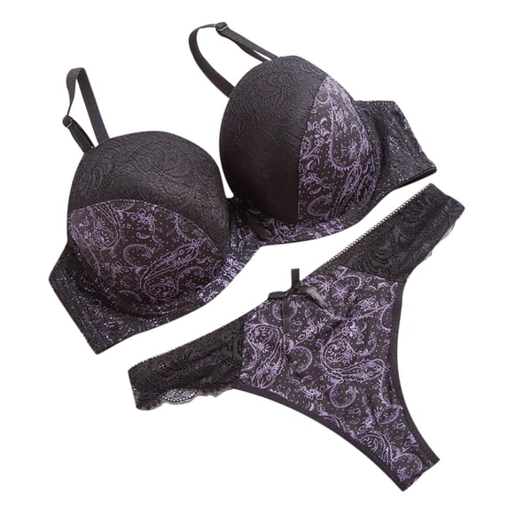 Levmjia Women Lace Underwire Lingerie Set Adjustable Spaghetti Straps Support Sheer Embroidered Mesh Two Piece Panty Soft Honeymoon Romantic Private Bedroom Nights