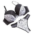 thumbnail image 1 of Levmjia Women Lace Underwire Lingerie Set Adjustable Spaghetti Straps Support Sheer Embroidered Mesh Two Piece Panty Soft Honeymoon Romantic Private Bedroom Nights, 1 of 4