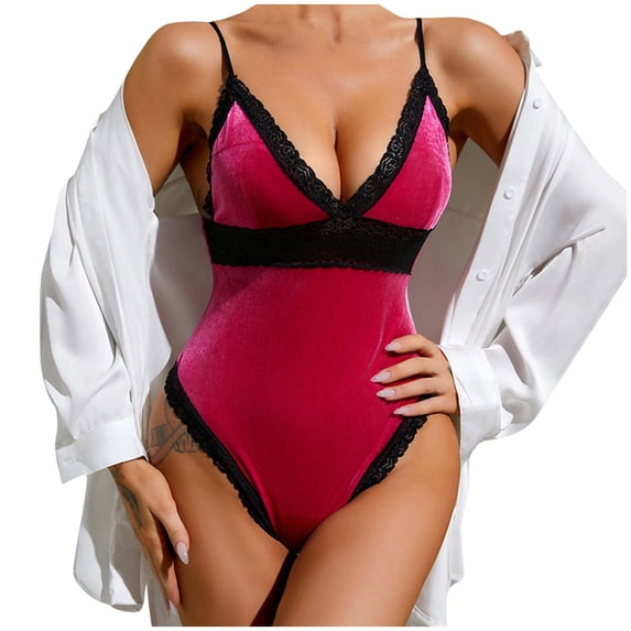 Levmjia Women Lingerie Set Bodysuit Spaghetti Straps One Piece Lingerie Outfit Multiple Colors For Romantic Nights And Special Occasions