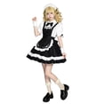 thumbnail image 1 of Levmjia Women Maid Costume Set Short Sleeve Dress Bow Tie Soft Cute Fashion Outfit Halloween Theme Party Carnival Holiday Themed, 1 of 9