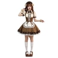 thumbnail image 1 of Levmjia Women Maid Costume Set Short Sleeve Dress Bow Tie Soft Cute Fashion Outfit Halloween Theme Party Carnival Holiday Themed, 1 of 9