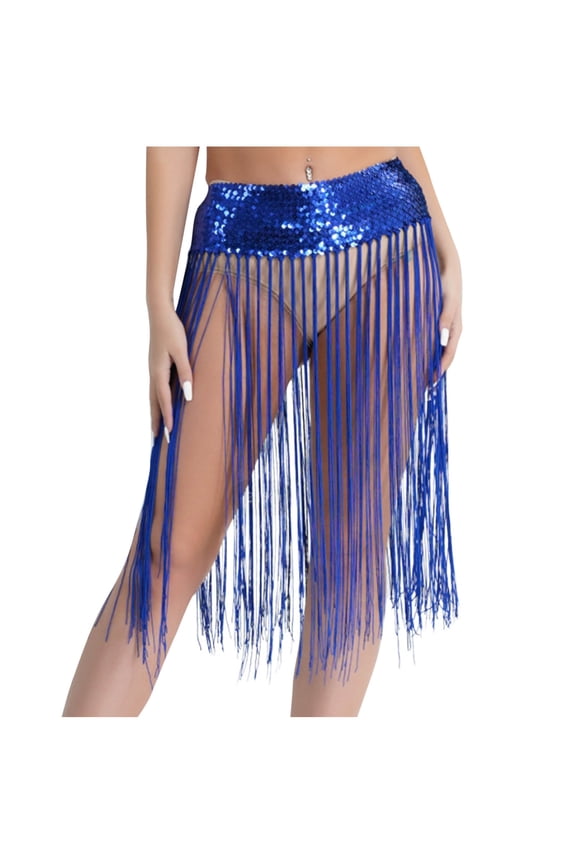 Women Midi Skirt High Waist Flowy Fashion Casual Tassel A-Line Skirt With Side Slit For Casual Office Wear Dance