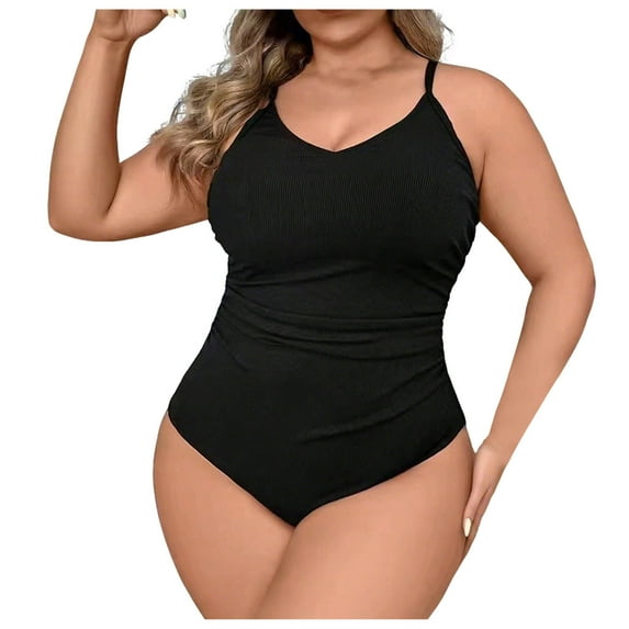 Levmjia Women One Piece Swimsuit Bikini Plus Size Underwire Tummy Control With Removable Padded Bra Deep V Side Split Bathing Suit For Beach Vacation