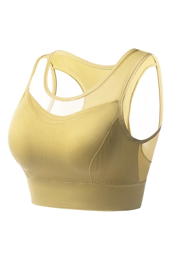 Women Plus Size Sports Bra High Support Wirefree Backless Racerback Yoga Running Gym Fitness Bra Breathable Mesh Quick Dry Seamless Comfort Daily Wear
