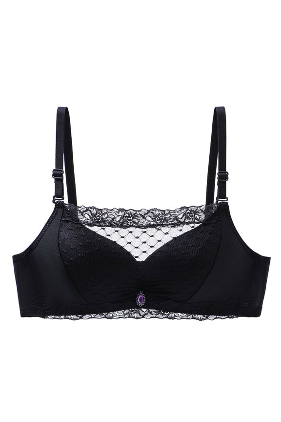 Women Push Up Bras Backless Solid Color No Wire Seamless Comfortable Lingerie Soft Nylon Mesh Breathable for Everyday Wear