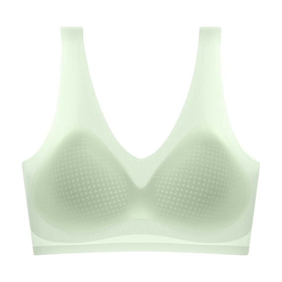 Levmjia Women Seamless Bra Solid Color Wire Free Padded Support Brassiere Lift Small Bust Daily Casual Wear