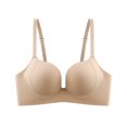 thumbnail image 1 of Levmjia Women Backless Push Up Bra No Wire Comfortable Seamless Lingerie Soft Nylon U Shaped Design for Everyday Wear Casual Nightwear Multi Colors S- XL, 1 of 6