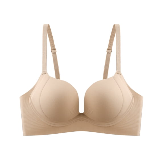 Levmjia Women Backless Push Up Bra No Wire Comfortable Seamless Lingerie Soft Nylon U Shaped Design for Everyday Wear Casual Nightwear Multi Colors S- XL