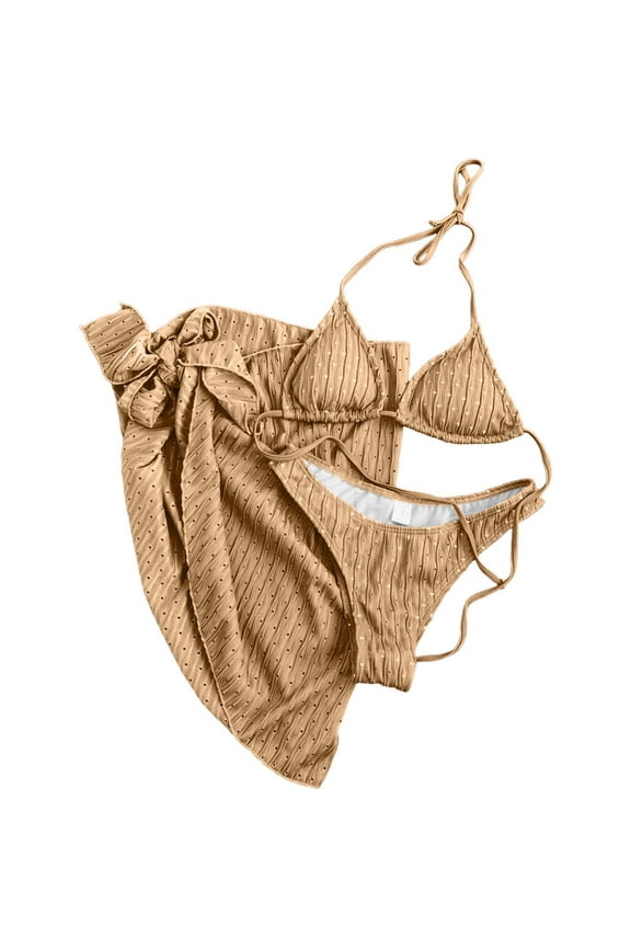 Women Sexy Bikini Set High Waisted Adjustable Ties UPF50+ Swimwear Quick Dry Bathing Suit for Beach Vacation Pool Party