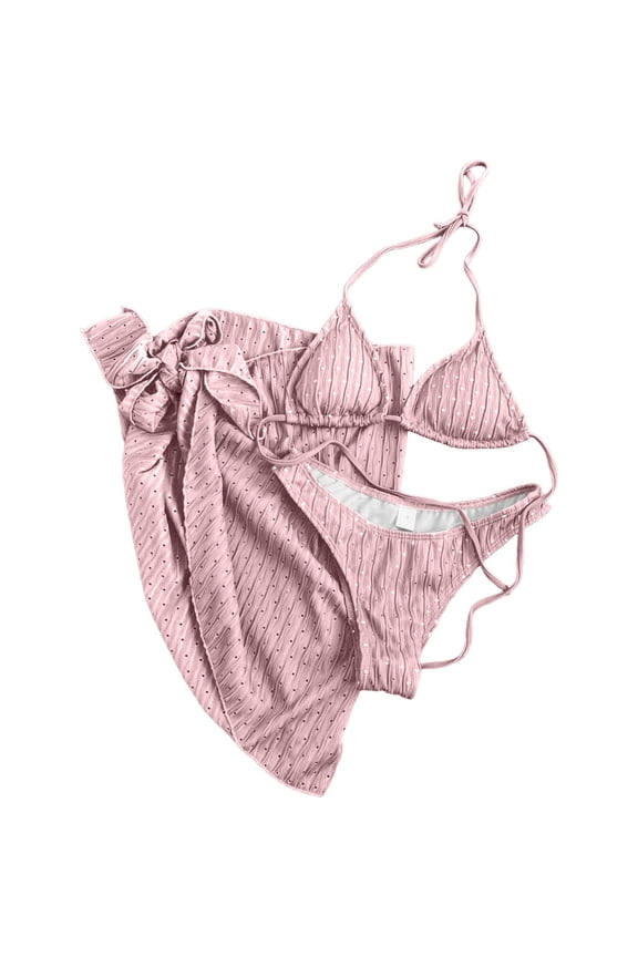 Women Sexy Bikini Set High Waisted Adjustable Ties UPF50+ Swimwear Quick Dry Bathing Suit for Beach Vacation Pool Party