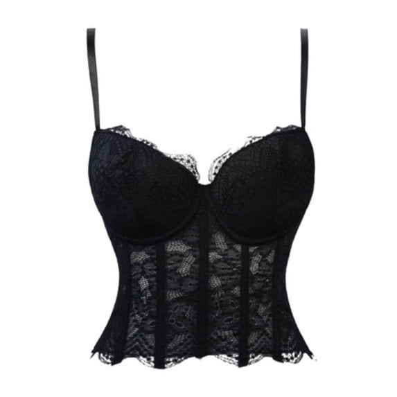 Levmjia Women Shapewear Tops Corset Lace Body Shaper Tummy Control Waist Trainer with Removable Straps Back Lace Up Vintage Bridal Wedding