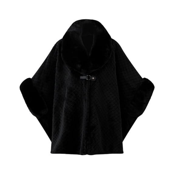 Levmjia Women Shawl Solid Flared Cuff Wrap Cape Warm Windproof Loose Outerwear Cozy Casual Cardigan Autumn Winter Daily Dates Outdoor