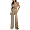 thumbnail image 1 of Levmjia Women Sleeveless Jumpsuit Summer Casual Solid Color Polyester Two Piece Outfit Sexy Comfortable Stretchy Lounge Wear for Daily Vacation Party Options Limited Edition, 1 of 9