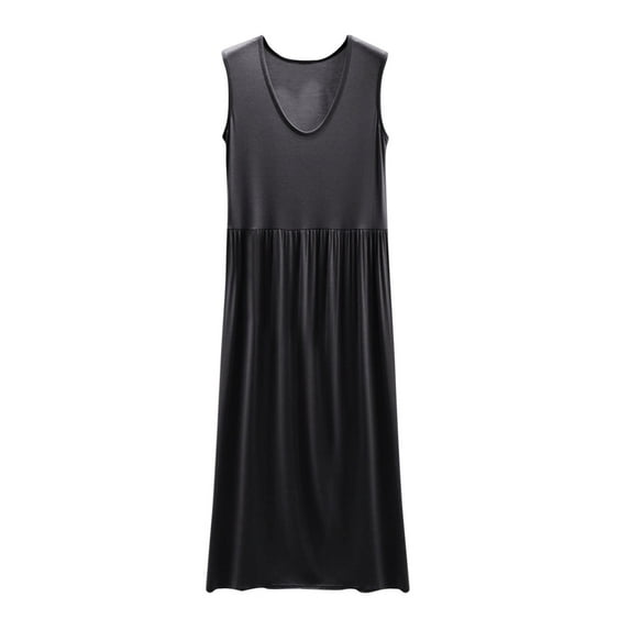 Levmjia Women Sleeveless Modal Sleep Dress Summer Nightgown Soft Comfortable Loose Fit Short Home Sleepwear Casual Solid Color Night Dress
