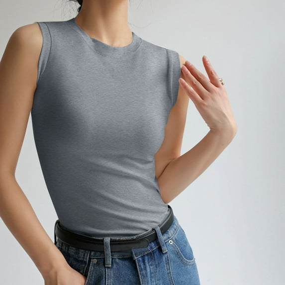 Levmjia Women Sleeveless Tank Top Summer Casual Comfortable Stretchy Soft Basic Camisole Blouse for Daily Wear Work Outfits