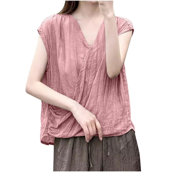 Levmjia Womens Tank Tops Summer Sleeveless Casual Cotton Blend V Neck Cami Shirts for Women Fashion Slim Fit Basic Tees Comfortable Breathable