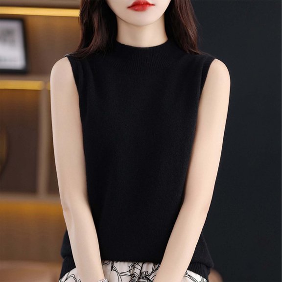 Levmjia Women Sleeveless V-Neck Tank Tops Casual Solid Color Summer Loose Comfortable Polyester Stretchy Soft Breathable Fashion Tops for Daily Wear