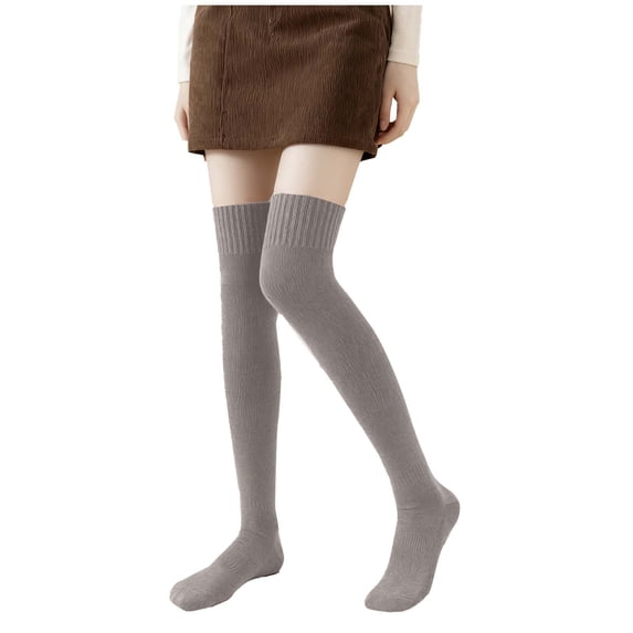 Levmjia Women Socks Fashion Thick Knee High Stockings Warm Thermal Non Slip Over Knee Long Socks Solid Color Casual Comfortable Autumn Winter