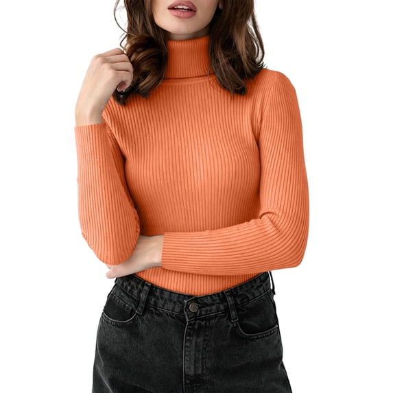 Levmjia Women Soft Sweater Long Sleeve Slim Fit Pullover Stretchy Basic Top Versatile Layer Outfit Autumn Winter Daily Office Dating Casual