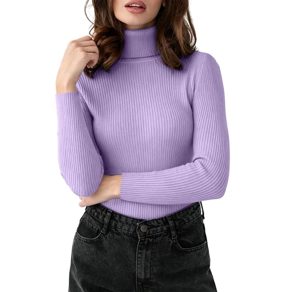 Levmjia Women Soft Sweater Long Sleeve Slim Fit Pullover Stretchy Basic Top Versatile Layer Outfit Autumn Winter Daily Office Dating Casual