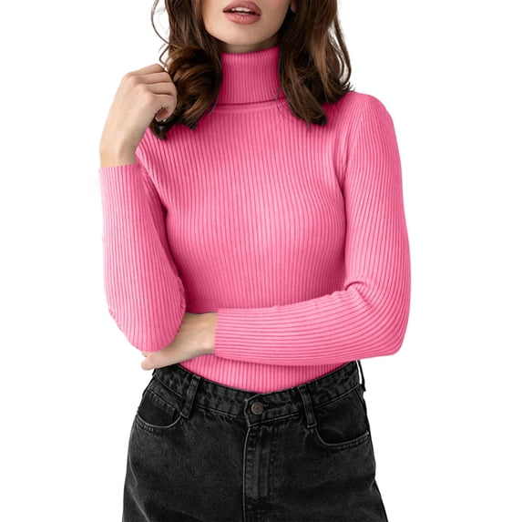 Levmjia Women Soft Sweater Long Sleeve Slim Fit Pullover Stretchy Basic Top Versatile Layer Outfit Autumn Winter Daily Office Dating Casual