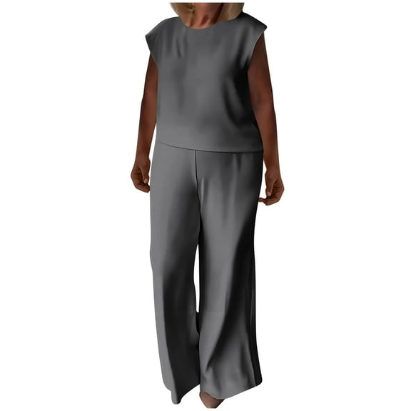 Levmjia Women Summer Casual Sleeveless Blouse Shorts Set 2 Piece Outfit Breathable Polyester Comfortable Loungewear Athletic Workout Yoga Travel Beach Vacation Multi Color Options