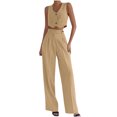 thumbnail image 1 of Levmjia Women Summer Wide-Leg Pants Set V-Neck Sleeveless Waistcoat V-Neck Breathable Stretch Comfort Casual Workout Office Wear Multi-Color Options Plus Size Available, 1 of 6