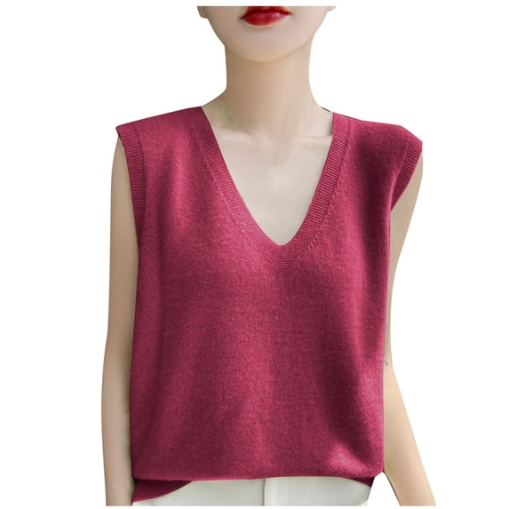 Levmjia Women Tank Tops Sleeveless V Neck Casual Summer Tops Soft Polyester Solid Color Loose Fit Comfortable Daily Wear Fashion Tee Shirt