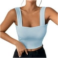 thumbnail image 1 of Levmjia Women Tank Tops Summer Sleeveless Wide Strap Casual Comfortable Stretchy Soft Breathable Sexy Round Neck Solid Color Tee Shirt for Women, 1 of 4