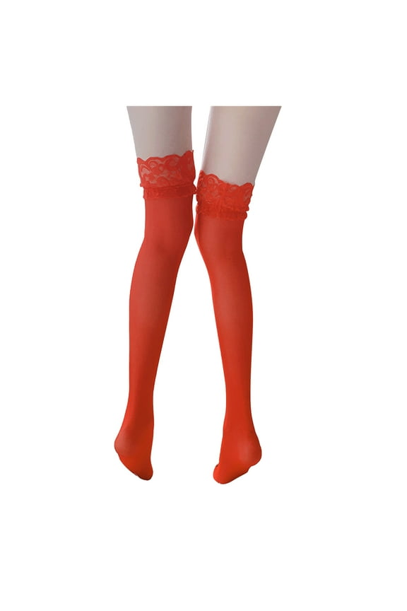 Women Thigh High Stockings Nylon Sheer Breathable 4-Season Elastic Comfort for Work Wedding Everyday Solid Colors Lightweight