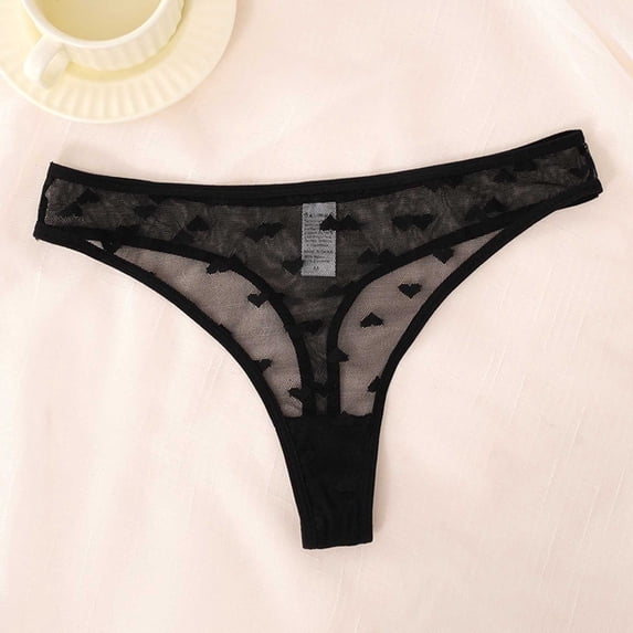 Levmjia Women Thong Underwear Low Waist Lace Embroidered Cotton Crotch Comfortable Breathable Invisible Panties For Daily Wear And Special Occasion