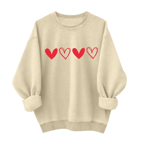 Levmjia Women Sweatshirt Fashion Valentine Printed Tunic Tops Long Sleeves Casual Shirts Round Neck Crewneck Pullover Dating Vacation Fall Winter