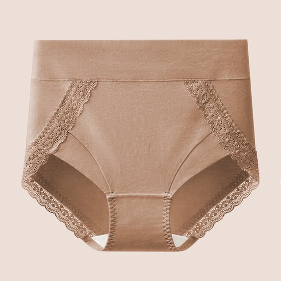 Levmjia Women Underwear Cotton Lace High Waist Seamless Breathable Comfortable Panties For Women Shaping Tummy Control Everyday Wear Plus Size