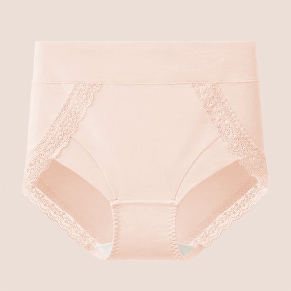 Levmjia Women Underwear Cotton Lace High Waist Seamless Breathable Comfortable Panties For Women Shaping Tummy Control Everyday Wear Plus Size