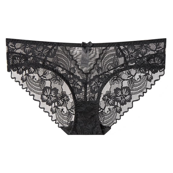 Levmjia Women Underwear Seamless Hip Lifting Thin Lace Mesh Solid Color Low Rise Cotton Crotch Comfortable Panties Breathable Daily Wear Sleeping