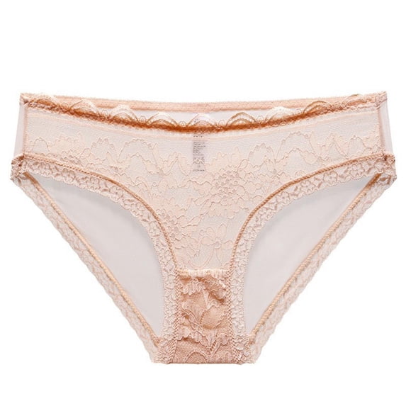 Levmjia Women Underwear Thin Hip-Lifting Seamless Breathable Mesh Solid Color Triangle Low Waist Panties Lace Comfortable Stretch Soft Fabric No Show Invisible Daily Wear Sleep