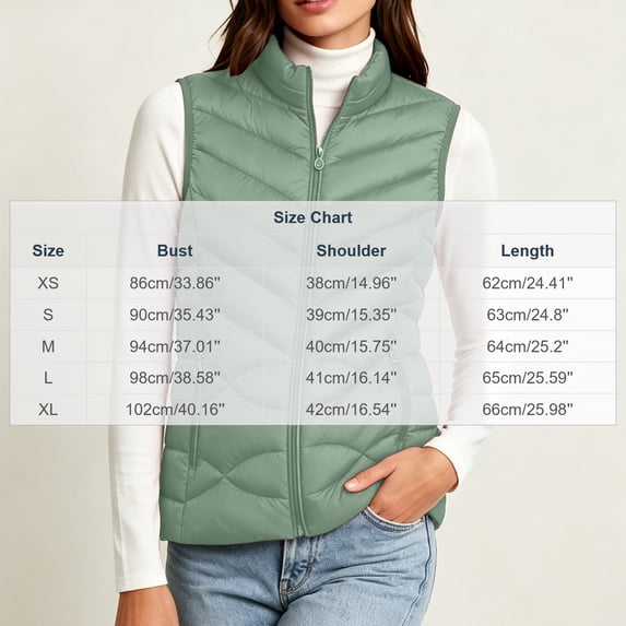 Levmjia Women Vest Sleeveless Zip Up Waistcoat Lightweight Warm Outerwear Windproof Pockets Commute Leisure Holiday Travel Fall Winter Comfortable Loose Fit Daily Casual Outdoor