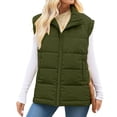 thumbnail image 1 of Levmjia Women Winter Vest Warm Fashion Loose Sleeveless Zipper Solid Color Cotton Jacket Thermal Wear For Outdoor Work Office Casual Wear With Pockets Lightweight Comfortable, 1 of 7