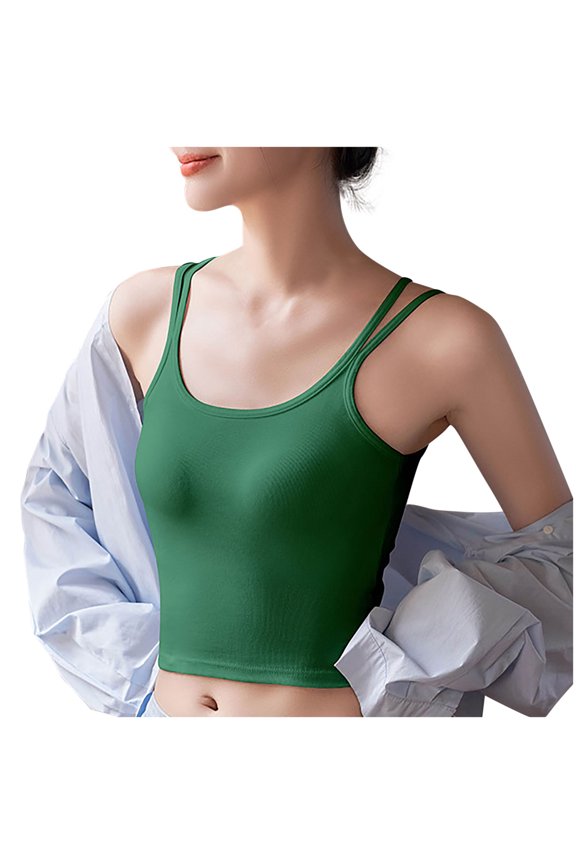 Women Wireless Bra With Removable Pads Solid Color Seamless Sling Comfortable Sports Lounge For Everyday Wear Light Support Yoga Sleeping