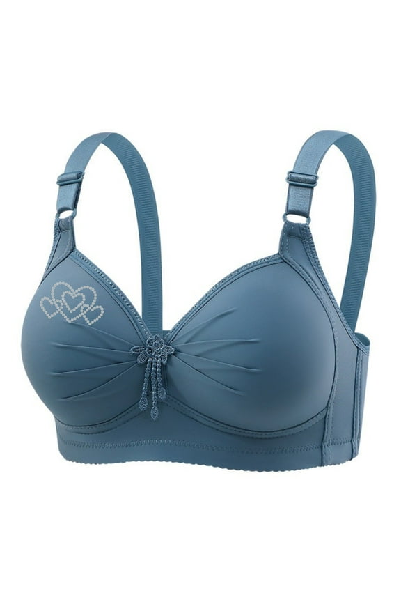 Women Wireless Comfort Bras Full Coverage Breathable Seamless T Shirt Bra Adjustable Straps for Daily Wear Plus Size 38C 40C 42C 44C Multi Colors