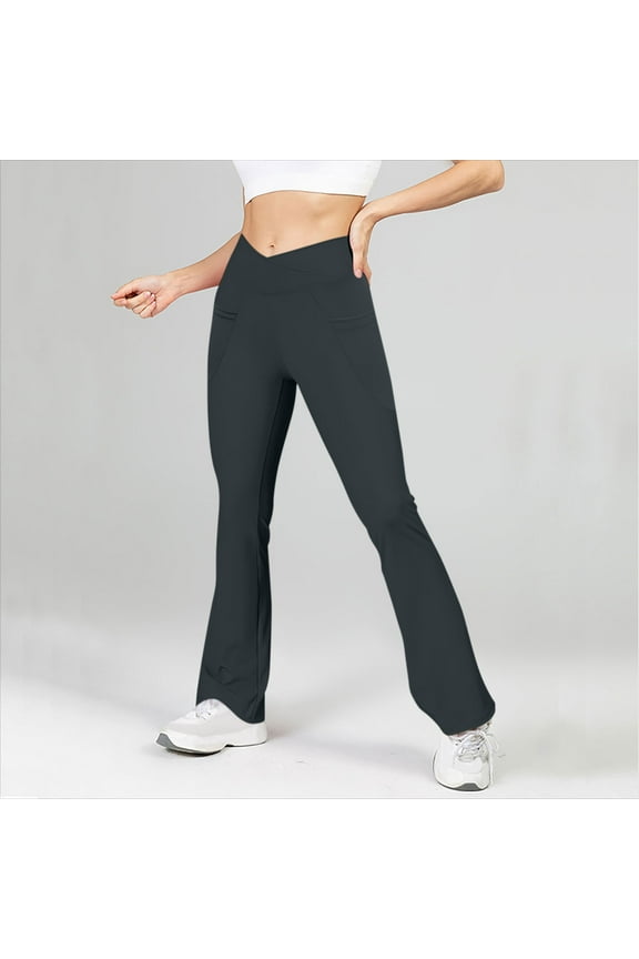 Women Yoga Pants High-Waisted Cotton Solid Color Blend Butt-Lifting Leggings Quick-Dry Tummy Control Activewear Comfortable Athletic Wear