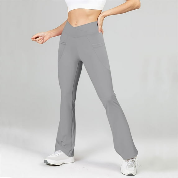 Levmjia Women Yoga Pants High-Waisted Cotton Solid Color Blend Butt-Lifting Leggings Quick-Dry Tummy Control Activewear Comfortable Athletic Wear